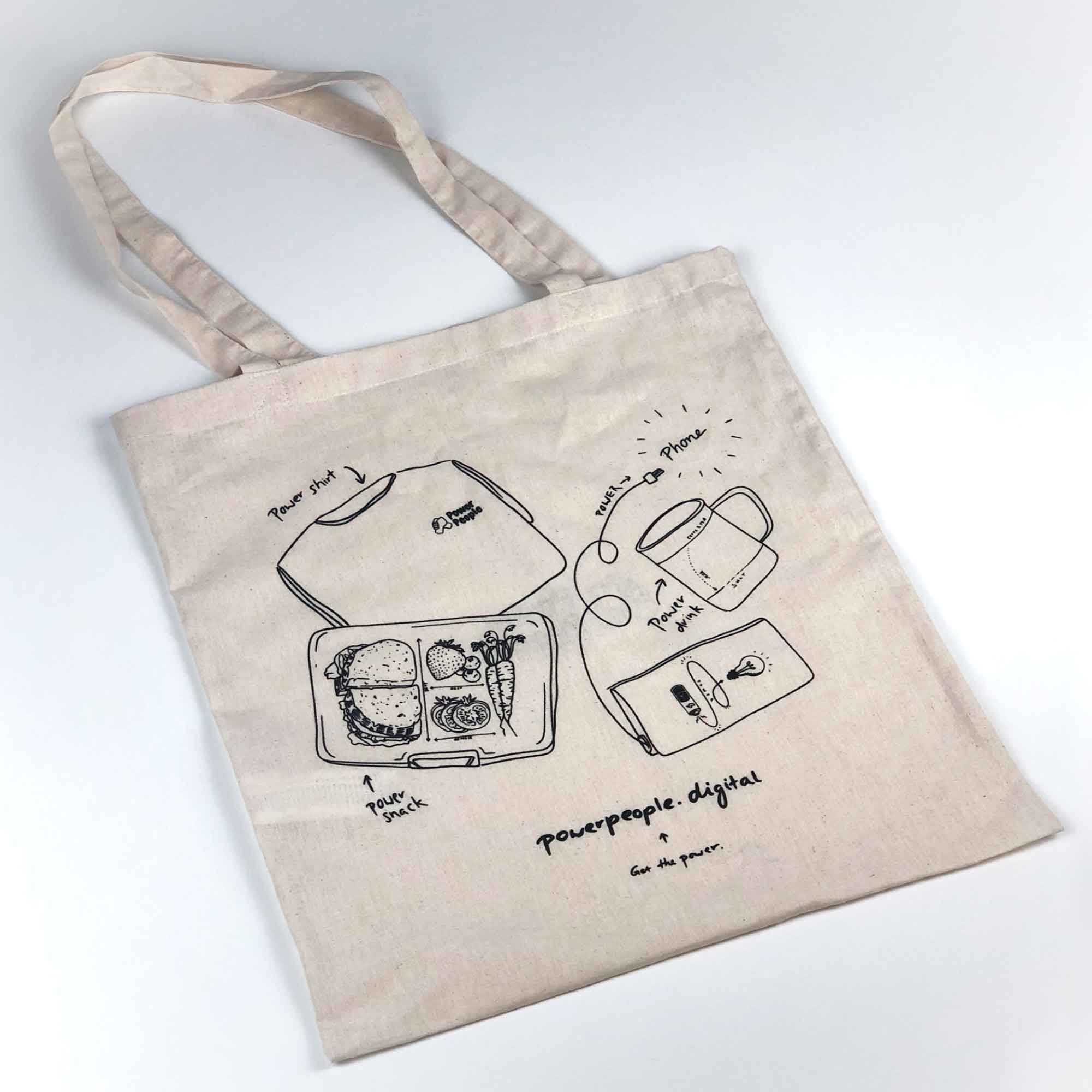 Power People Bio-Baumwolltasche/Jutebeutel