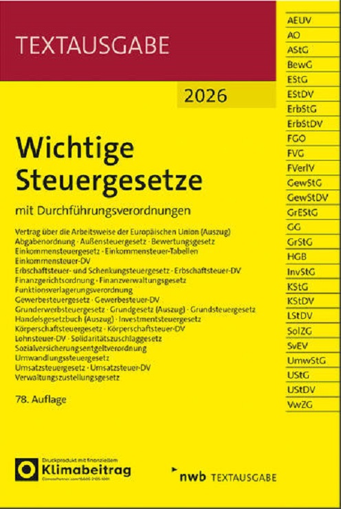Wichtige Steuergesetze