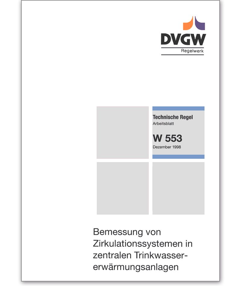 W 553 Arbeitsblatt 12/1998 Bemessung Zirkulationssystemen