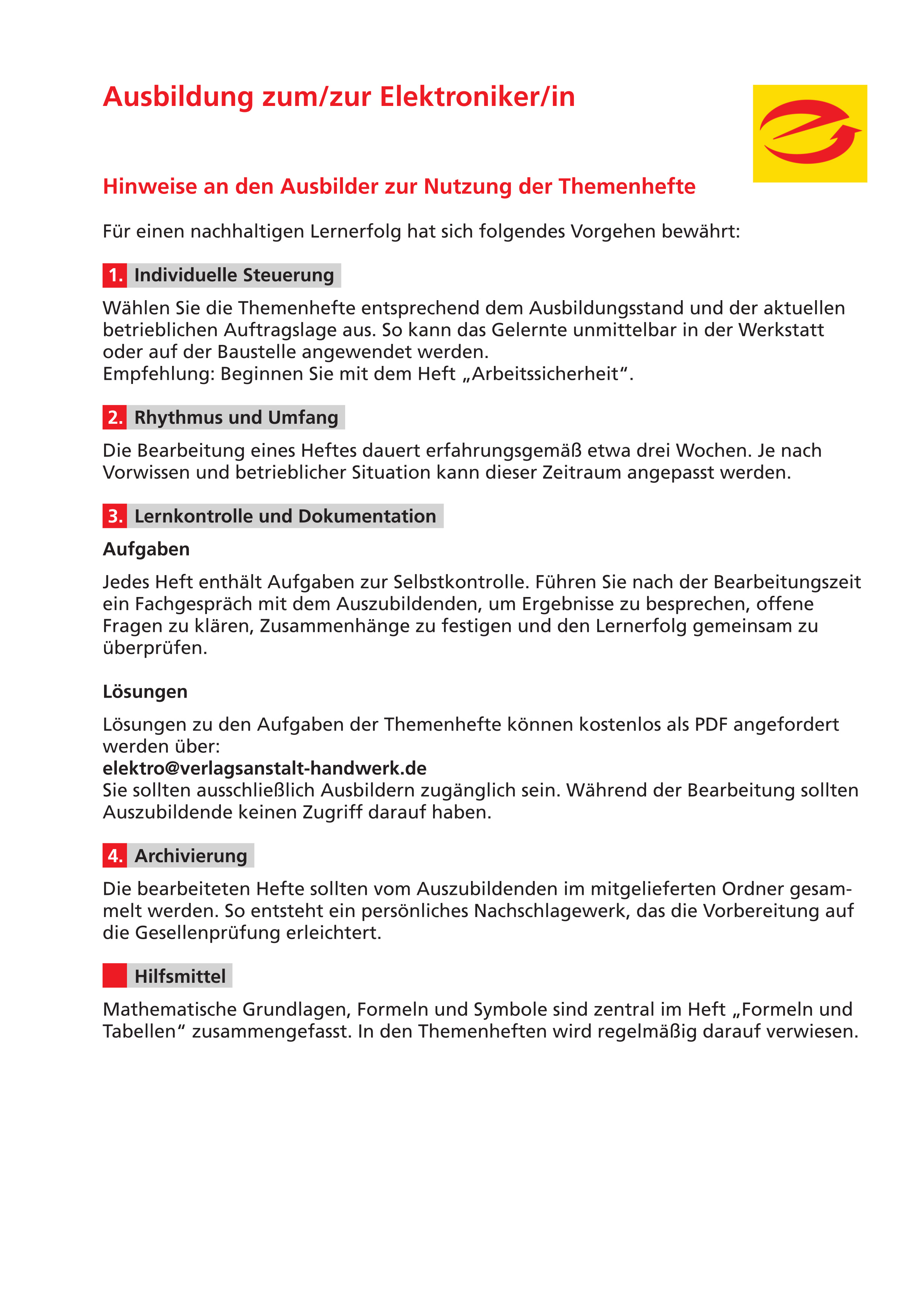 Ausbildung zum Elektroniker, Band 1.